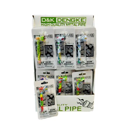 D&K Coloured Glass Pipe on Card with Screen SM3020 x 24