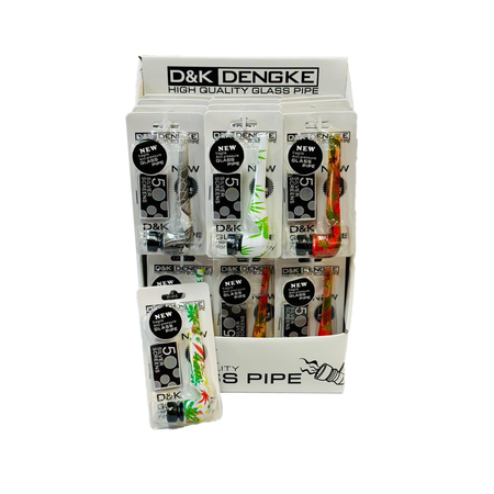 D&K Coloured Glass Pipe on Card with Screen SM3011 x  24