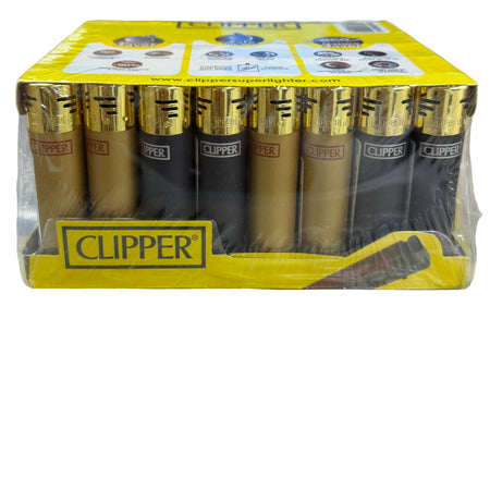 Clearance Clipper Classic Large Electronic Lighter Black & Gold X 40 lighters