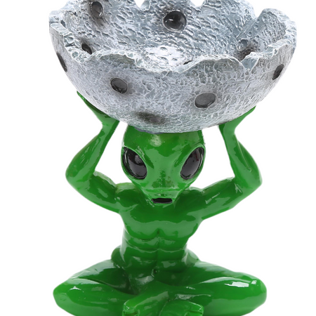 Resin Ashtray boxed - Green Alien Design