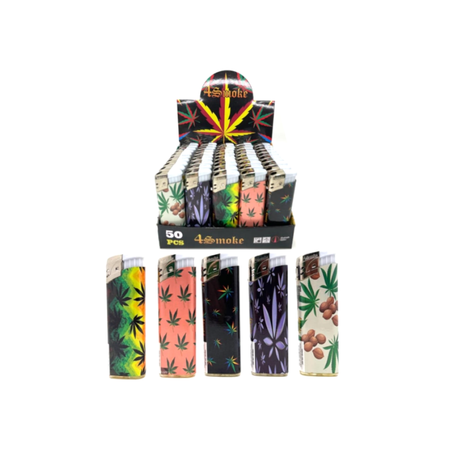4Smoke Electronic lighter Assorted Colors DW-6567 50pcs