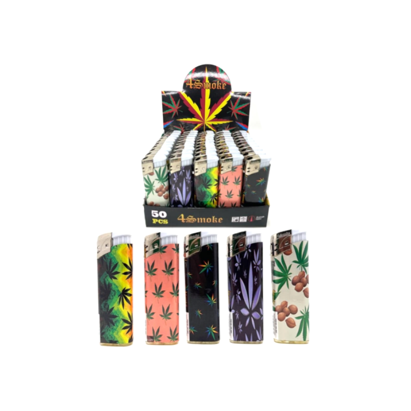 4Smoke Electronic lighter Assorted Colors DW-6567 50pcs