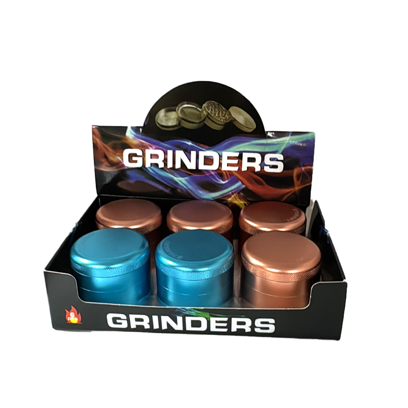 D&K Herb Metal Grinder Zinc and Blue 6 Pack