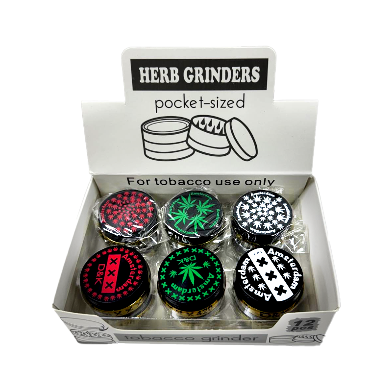 D&K Amsterdam Herb Grinder 40mm 12 Pack