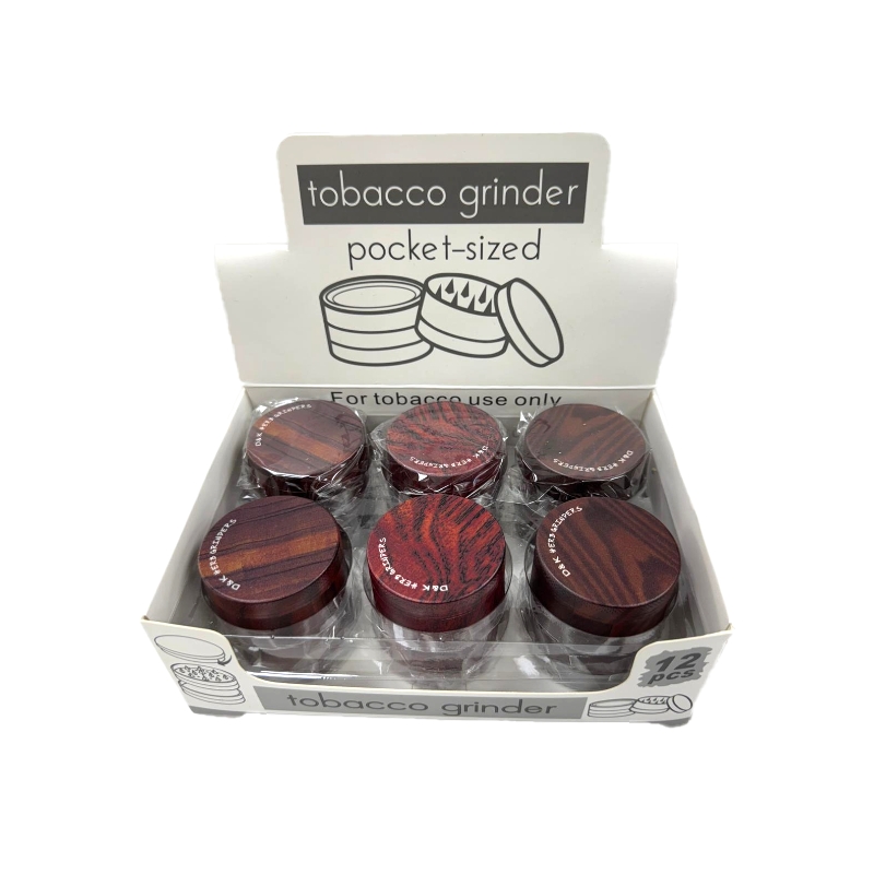 D&K Herb Grinder 50mm wooden effect 12 Pack