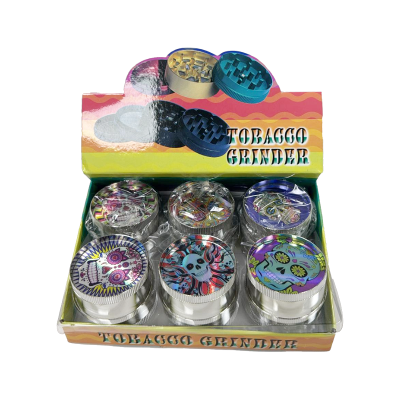 D&K Herb Skull Grinder 50mm 12 Pack