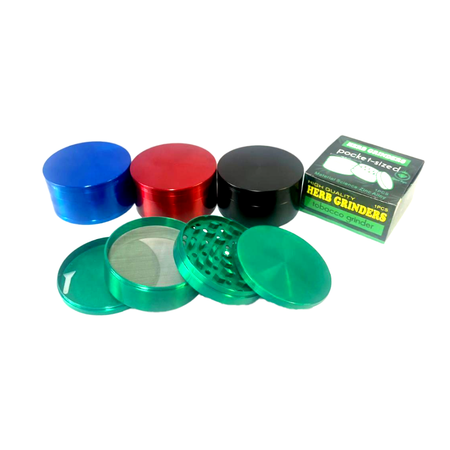 D&K 100mm Jumbo Metal Grinder Black/Green/Red Assorted x 1