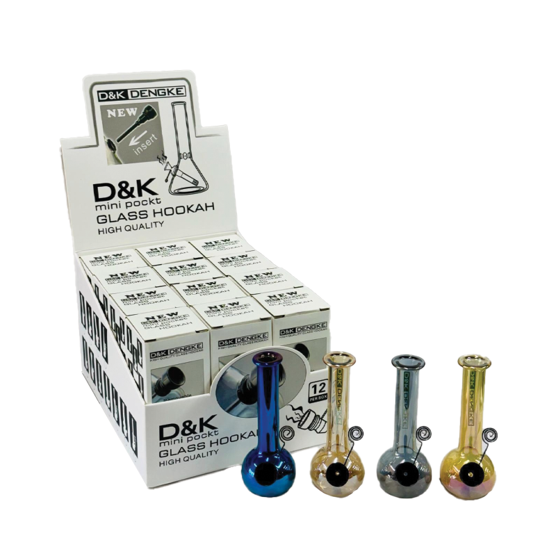D&K Shiny Mini Glass Bong SM-3033 x 12