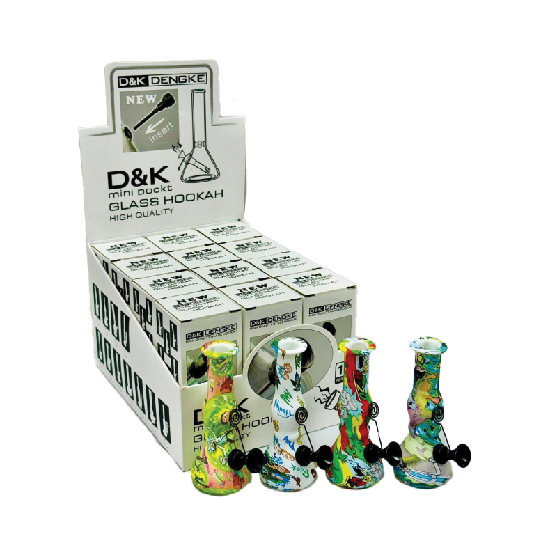 D&K Printed Mini Glass Bong SM-3034 x 12