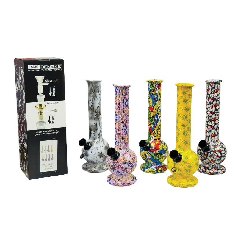 D&K Printed Glass Bong 30cm x 9mm SM-3146