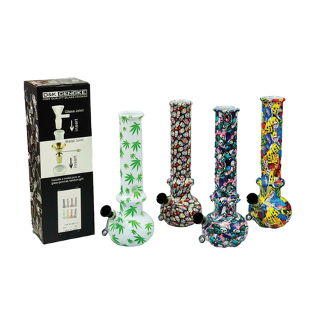 D&K Printed Glass Bong 30cm 9mm SM-3144