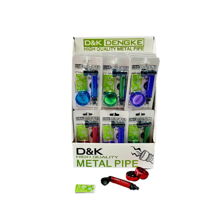 D&K Metal Pipe With Plastic Grinder & Silver Screen 10cm SM-3140 x 24