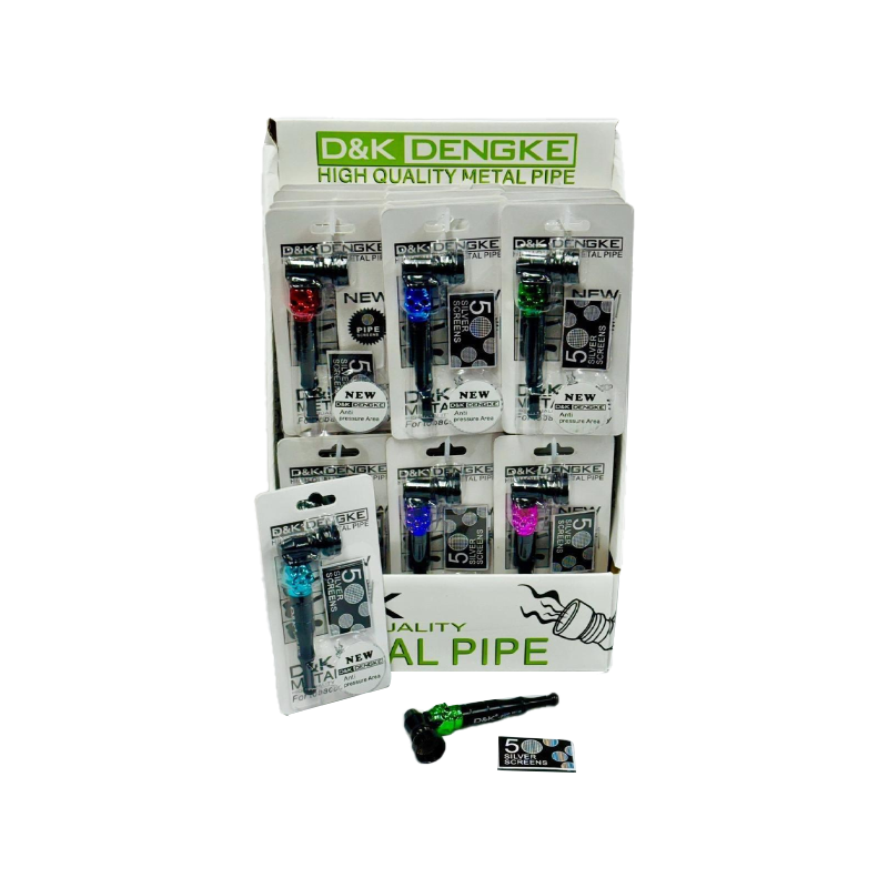 D&K Skull Metal Pipe & Silver Screen 9cm SM-3143 x 24