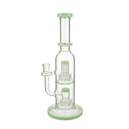 Dab Rig with Double Percolator – Clear & Mint Green