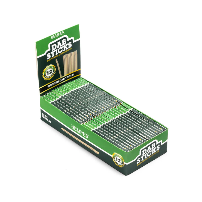 Clearance Hemper Disposable Small (77mm) Dab Sticks Display - 32 packs