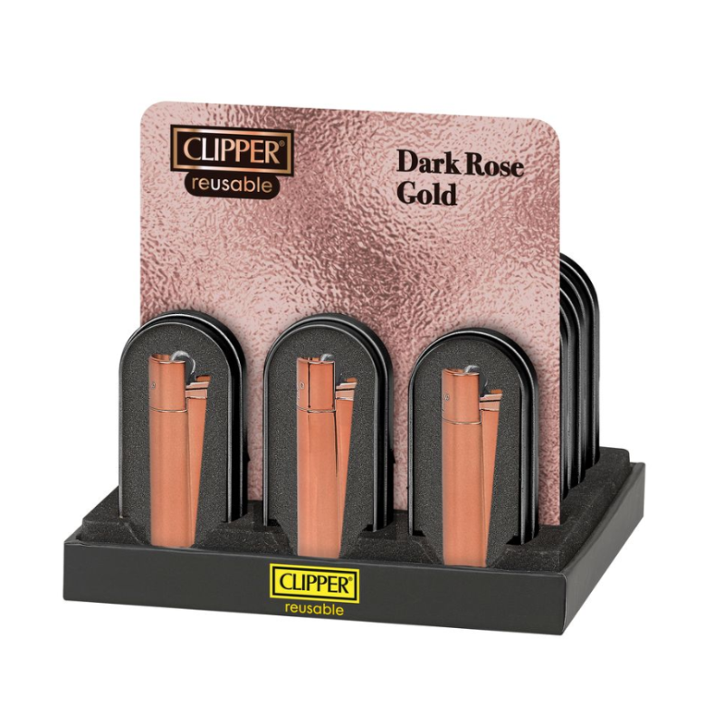 Clipper Metal Large Lighter & DARK ROSE GOLD (FOC) x 12 CM0S133X