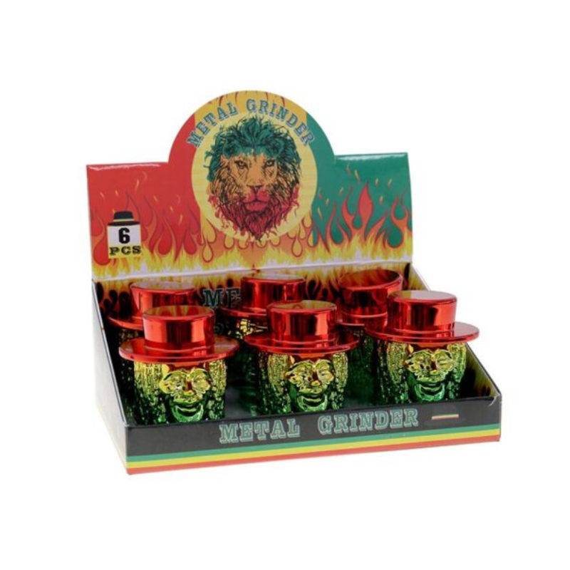 SINGLE Diamond Leaf Rasta Grinder Assorted Colours x 1