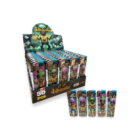 4Smoke Electronic lighter Dope Coin Alien L176 50pcs