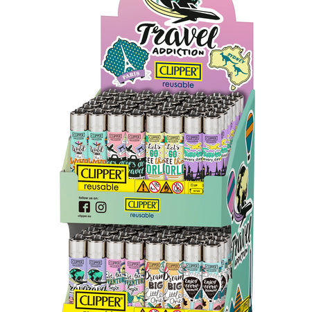 Clipper CL3I172BCH 2 Tier Lighter Travel Addiction (includes 2 x 48 pack lighters)