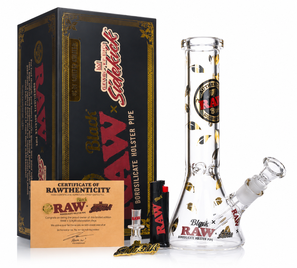 Super Exclusive Raw USA Black x Sidekick Holster Bong WaterPipe 20th Anniversary ONE TIME ONLY