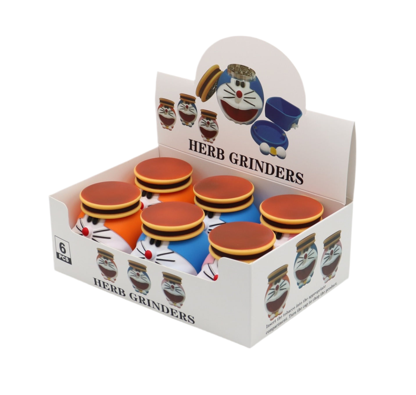 SINGLE Large Character Herb Grinder Assorted Colours x 1