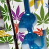 Triple Skull Blue Glass Water Pipe 30cm Bong - Assorted colour