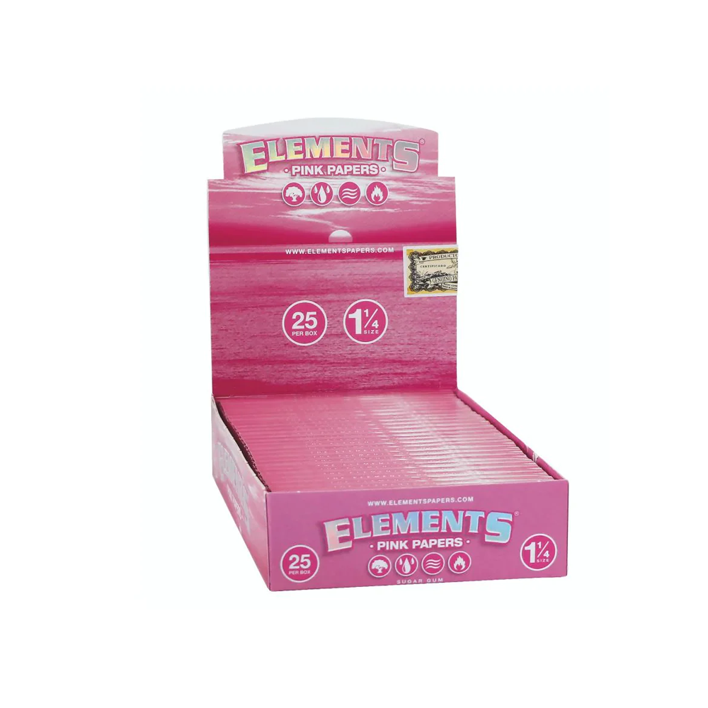 Elements Pink Size 1 1/4 Rolling Paper 25 pack