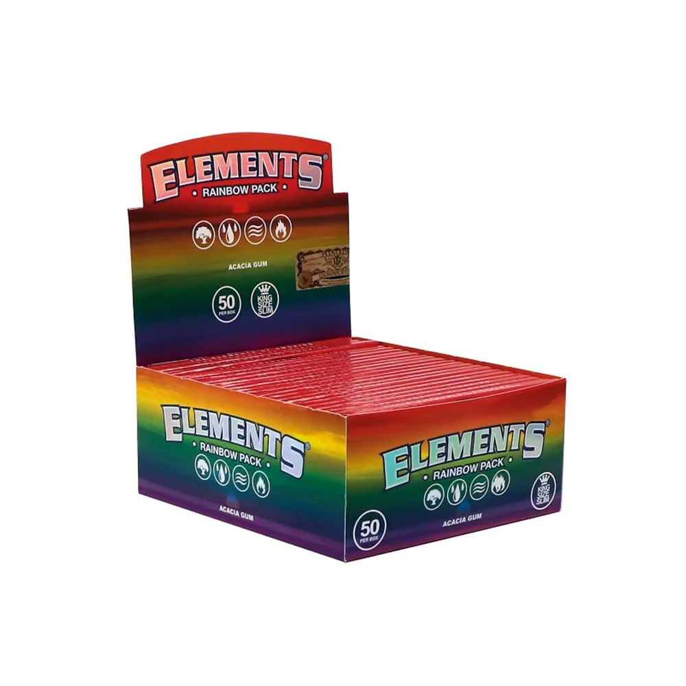 Elements King Size Ultra-Thin Rainbow Rolling Papers 50 pack