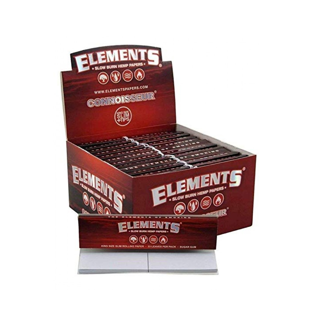 Elements Rooling Tips Elements Red Connoisseur King Size Rolling Papers & Tips 24 pack ...