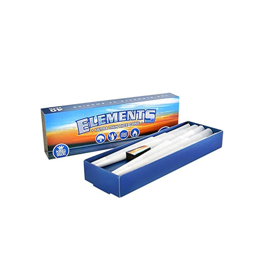 Elements Ultra Thin Rice King Size Cones 40 Per Pack x 1