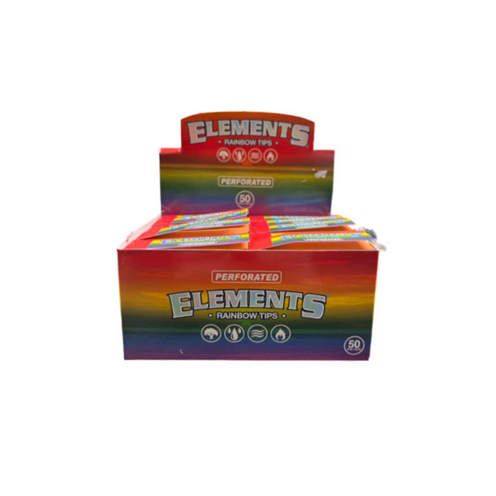 Elements Rainbow Perforated Filter Tips Roaches 50 pack