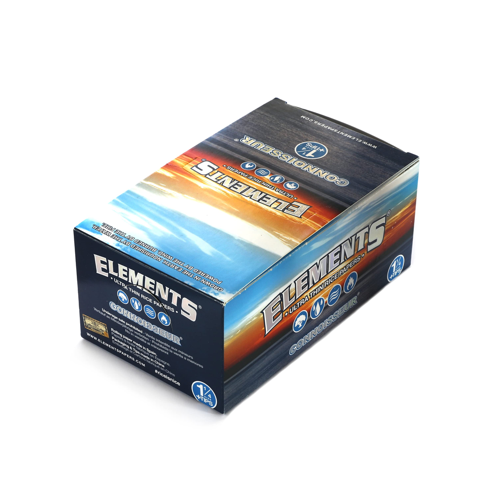 Elements Connoisseur Size 1 1/4 Ultra Thin Rolling Papers+Tips 24 pack
