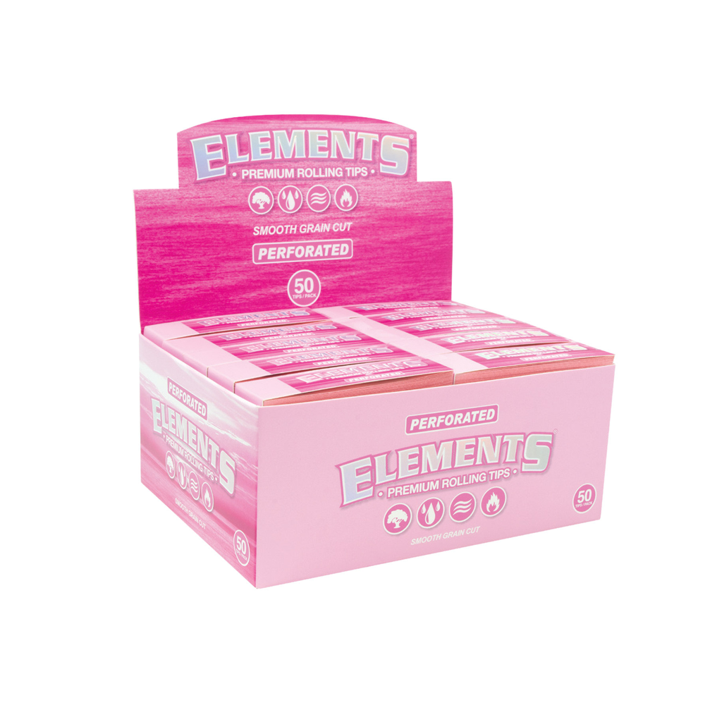 Elements Pink Perforated Rolling Tips 50pack