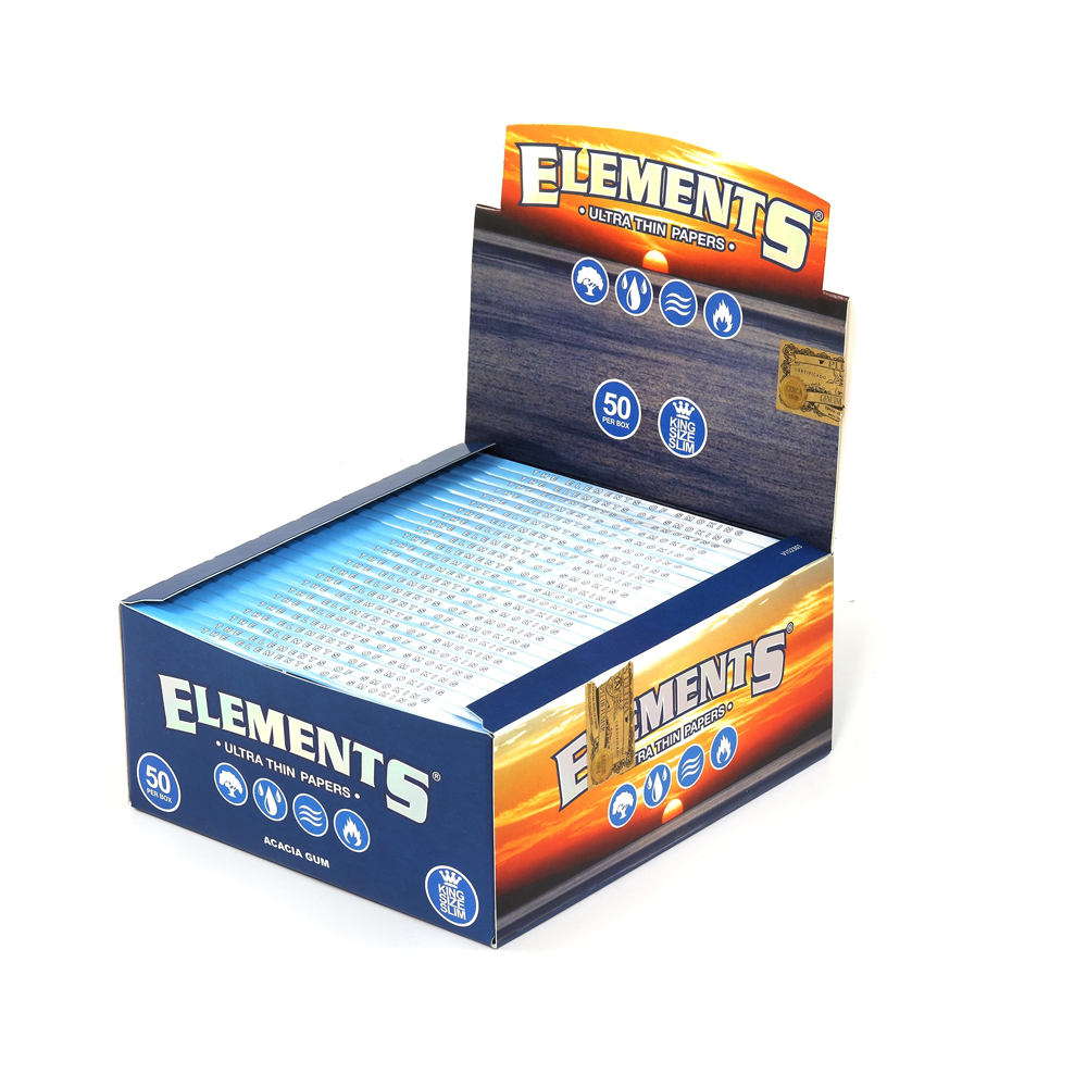Elements Blue Ultra Thin Rice King Size Rolling Papers Slim 50pack