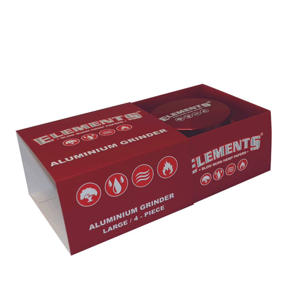 Elements Large 4 Part Metal Grinder Red
