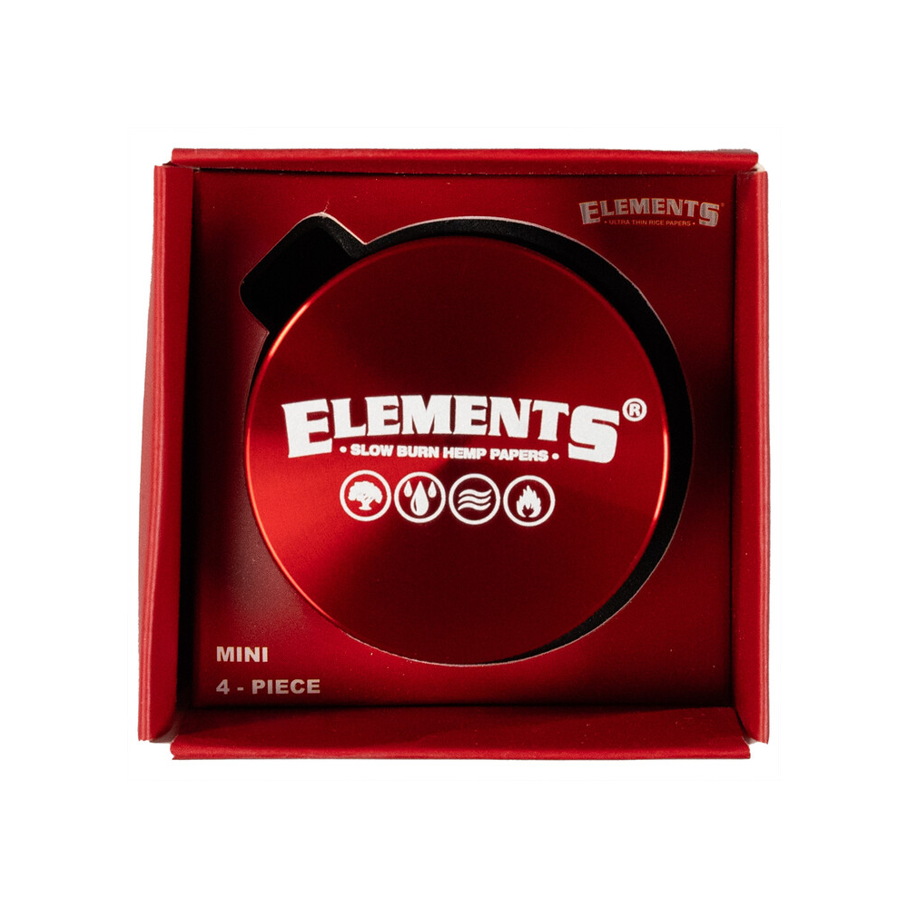 Elements Mini 4 Part Metal Grinder Red x 1