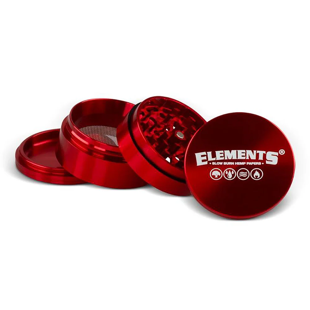 Elements Grinder Red Aluminium 4 Parts Medium x 1