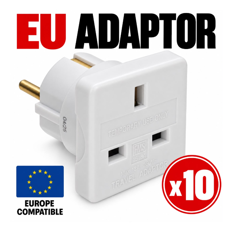 EU Way Multi Plug Power Adaptor X 10