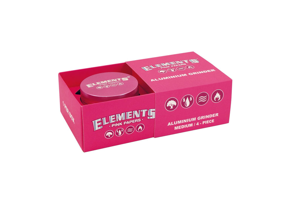 Elements Medium 4 Part Metal Grinder Pink