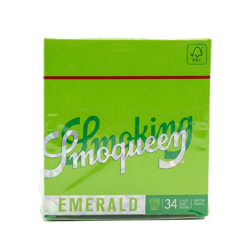Smoking ‘ Smoqueen’ Emerald King Size Rolling Paper 50 pack