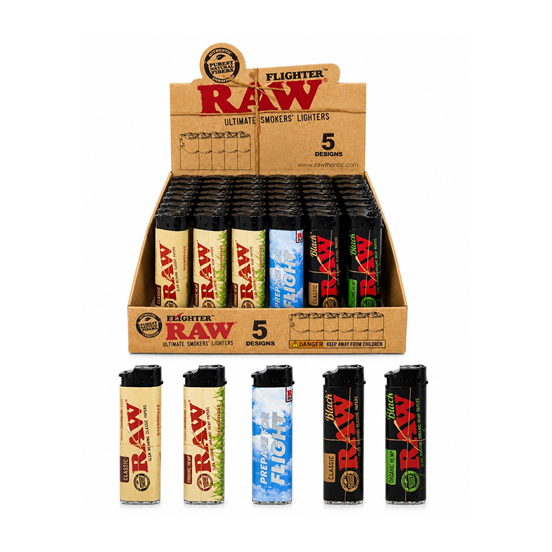 Exclusive New USA RAW Flighter 5 Design Lighter Refillable Electronic 30 pack