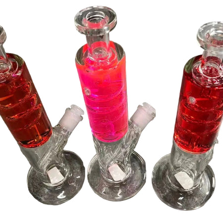 Glacial Twist Pink Coil Perc Glycerin 33mm Glass Bong