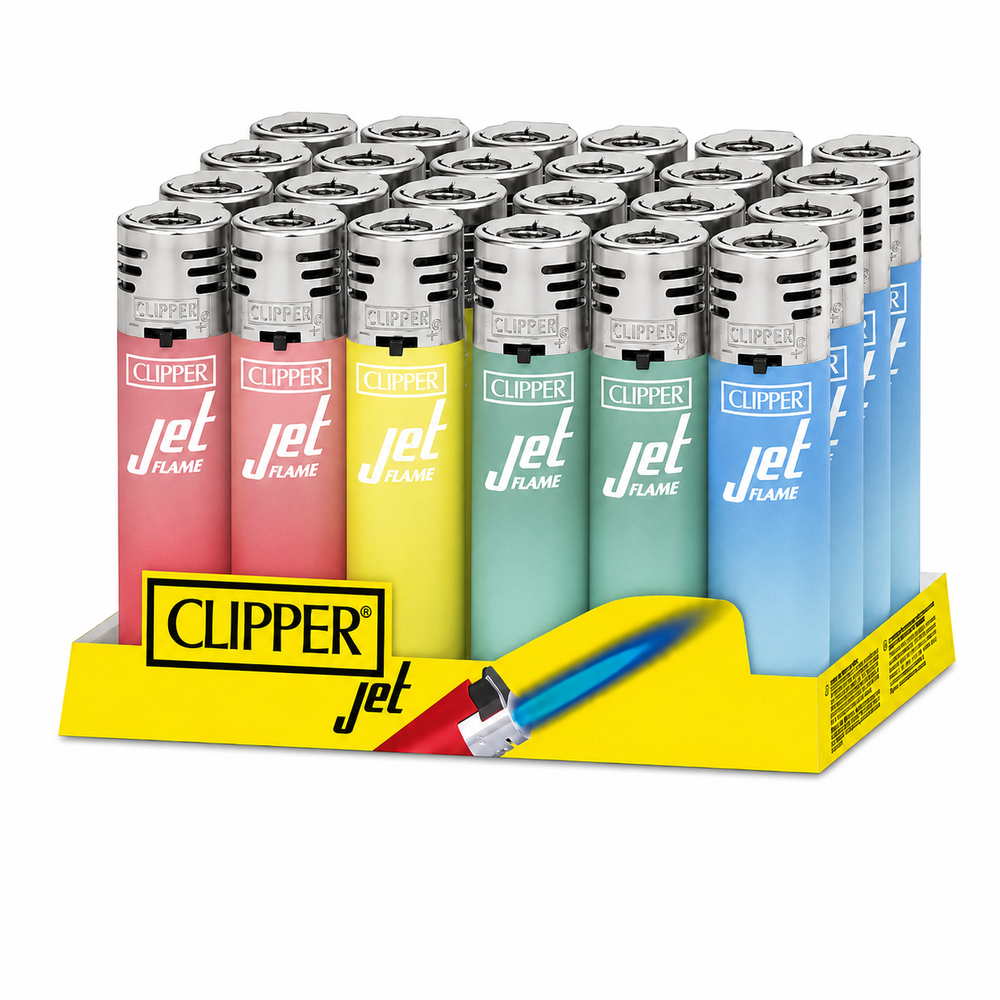 Windproof Clipper Jet Flame Lighter METALLIC GRADIENT x 24 pack CKJ2B022UKH
