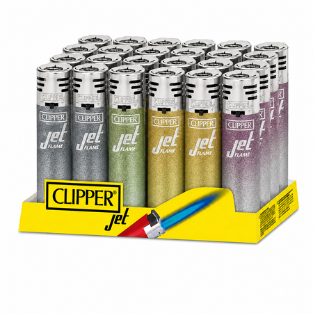 Windproof Clipper Jet Flame Lighter METALLIC GRADIENT  x 24 pack CKJ2B028UKH