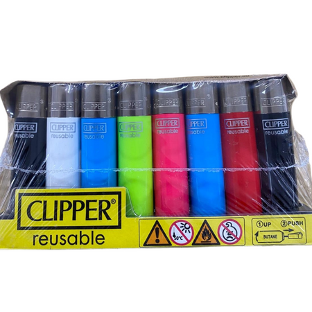 Clipper Reusable Lighter Solid Colours 48 Pack Full Size