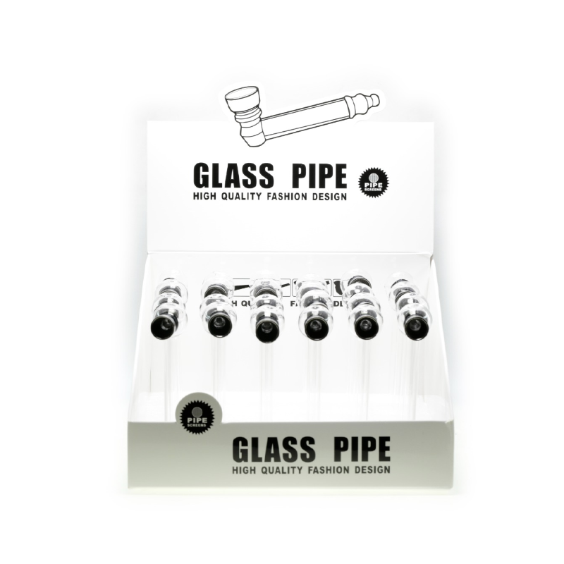 Glass Pipe Bowl Clear  Pipe 4inch FE-3207 24 pack