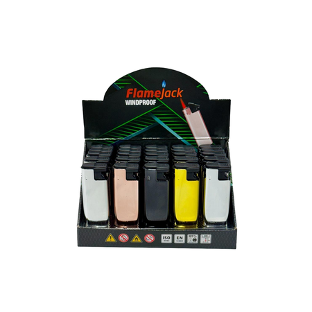 Flamejack-Metal-Windproof-Case-Blue-Flame-Lighter-5-Colour-25pck