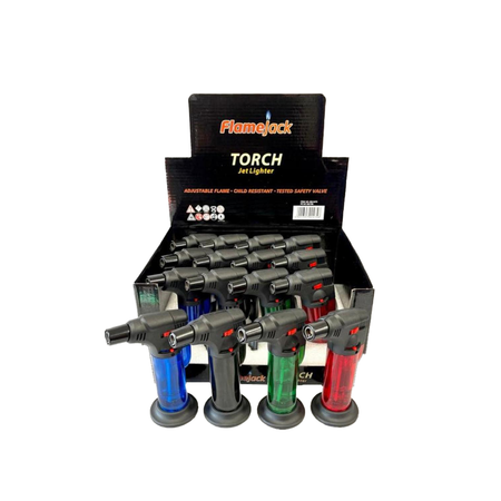Flamejack-Translucent-Small-Torch-Jet-Lighter-x-12