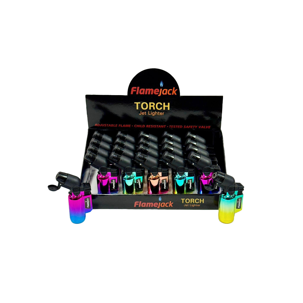 Flamejack Single Jet Lighter Rainbow x 20