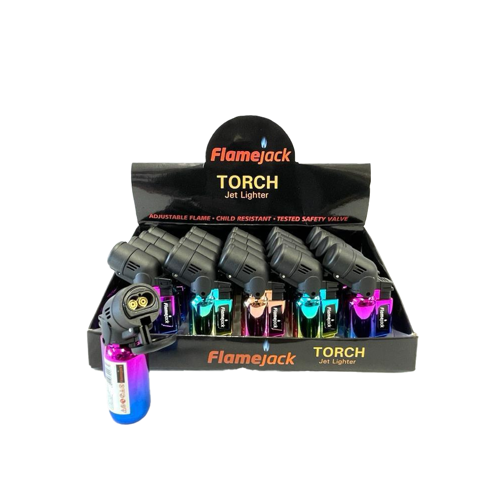 Flamejack Icy Colour Torch Lighter Double Flame x 20 SM-2477